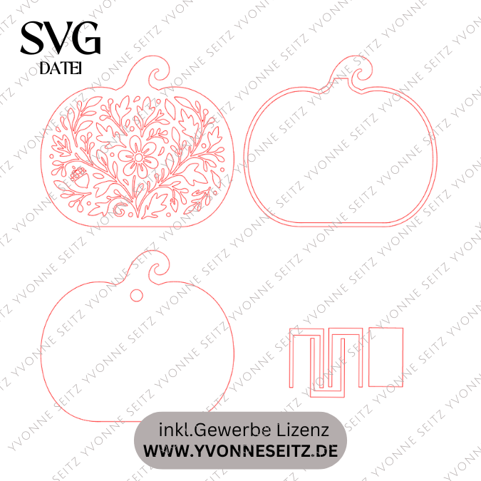SVG Laser Herbst Datei Kürbis Lichtkürbis für Transparentpapier Lichterkette Lichtdatei Leuchtdatei Laserdatei SVG Datei – Bild 2
