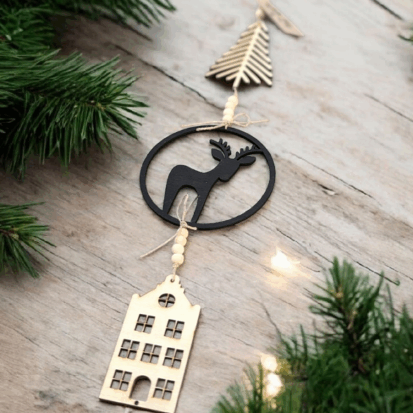 SVG Laser Datei Winter Skandi Scandi Aufhänger Anhänger Deko für Wand und Fenster Sonnenfänger Hej Scandinavian Deko Geschenkanhänger – Bild 8
