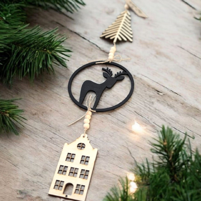 SVG Laser Datei Winter Skandi Scandi Aufhänger Anhänger Deko für Wand und Fenster Sonnenfänger Hej Scandinavian Deko Geschenkanhänger – Bild 8