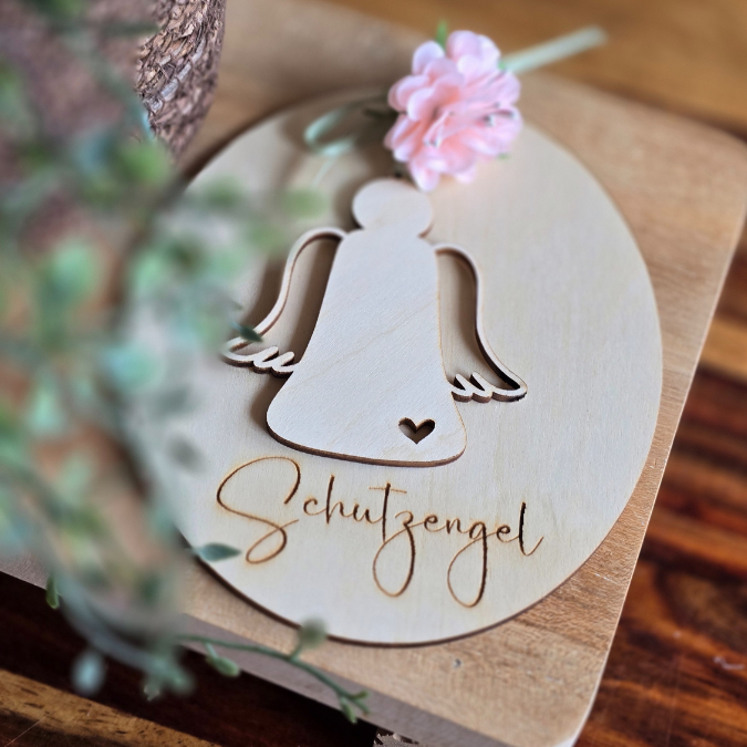 SVG Laserdatei Engel Schutzengel mit Halter Karte Anhänger Engelchen Glücksbringer SVG Datei – Bild 14
