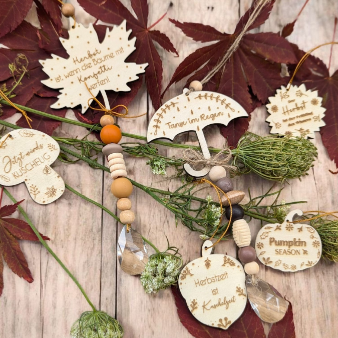 SVG Laser Herbst Datei Sonnenfänger Aufhänger Anhänger Herbst mit floralen Mustern Pumpkin season Kürbis Boho Skandi Laserdatei SVG Datei – Bild 7