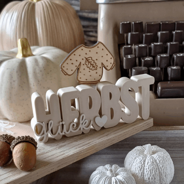 STL 3D Druck Datei 3er Set Herbst Schriftzüge Herbstglück Herbstliebe Herbstmoment 3D-Datei 3D-Druck Vorlage – Bild 6
