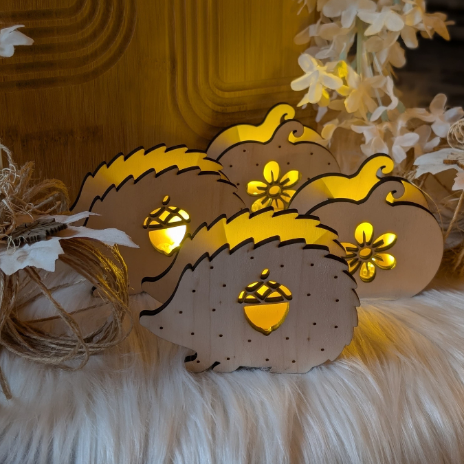 SVG Laser Herbst Datei Minis für Lichtkugeln LED Licht Igel Kürbis Boho Skandi Herbstin der Tüte geschenkidee Laserdatei SVG Datei – Bild 20