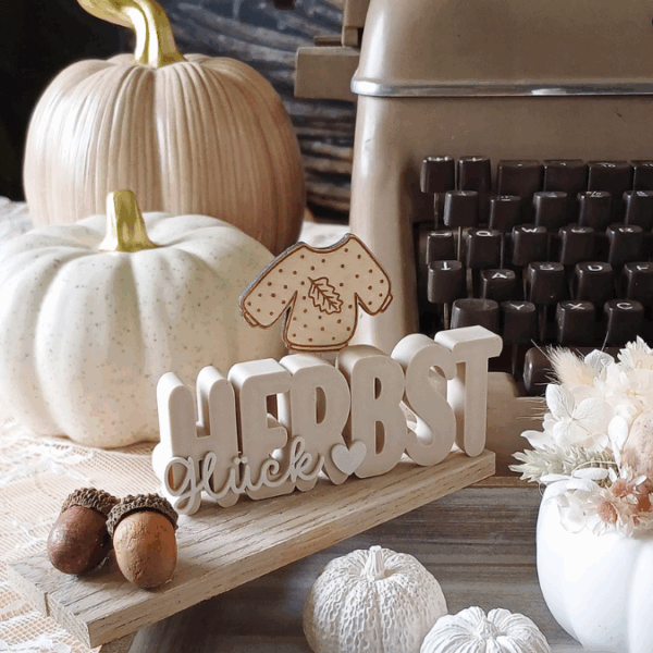 STL 3D Druck Datei 3er Set Herbst Schriftzüge Herbstglück Herbstliebe Herbstmoment 3D-Datei 3D-Druck Vorlage – Bild 8