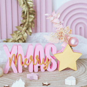 STL 3D Druck Datei Merry X Mas Schriftzug Stern mit öffnung für Reagenzglas LED Kerze oder Blumen 3D-Datei 3D-Druck Vorlage