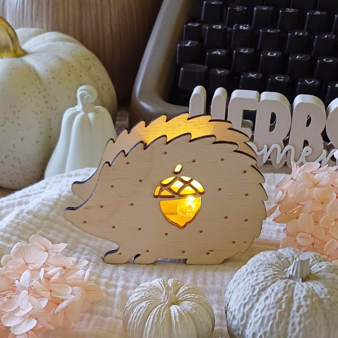 SVG Laser Herbst Datei Minis für Lichtkugeln LED Licht Igel Kürbis Boho Skandi Herbstin der Tüte geschenkidee Laserdatei SVG Datei – Bild 15