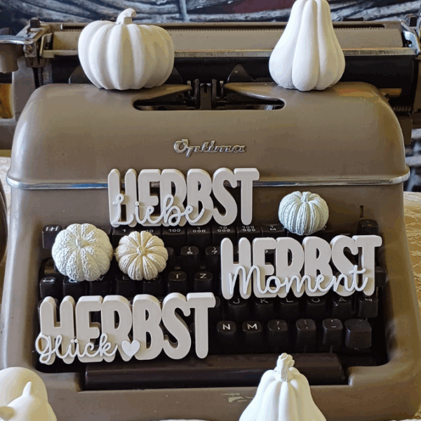 STL 3D Druck Datei 3er Set Herbst Schriftzüge Herbstglück Herbstliebe Herbstmoment 3D-Datei 3D-Druck Vorlage – Bild 3