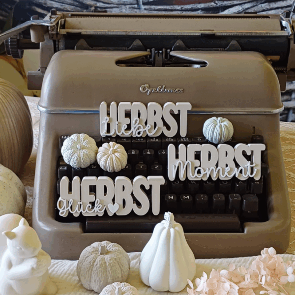 STL 3D Druck Datei 3er Set Herbst Schriftzüge Herbstglück Herbstliebe Herbstmoment 3D-Datei 3D-Druck Vorlage – Bild 11