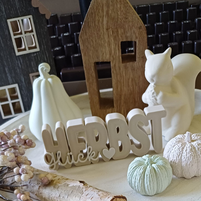 STL 3D Druck Datei 3er Set Herbst Schriftzüge Herbstglück Herbstliebe Herbstmoment 3D-Datei 3D-Druck Vorlage – Bild 12