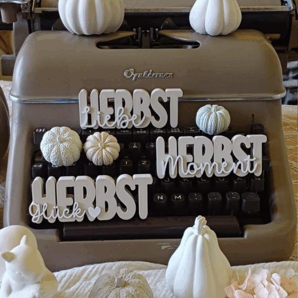 STL 3D Druck Datei 3er Set Herbst Schriftzüge Herbstglück Herbstliebe Herbstmoment 3D-Datei 3D-Druck Vorlage – Bild 13