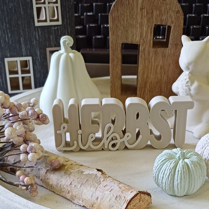 STL 3D Druck Datei 3er Set Herbst Schriftzüge Herbstglück Herbstliebe Herbstmoment 3D-Datei 3D-Druck Vorlage – Bild 14