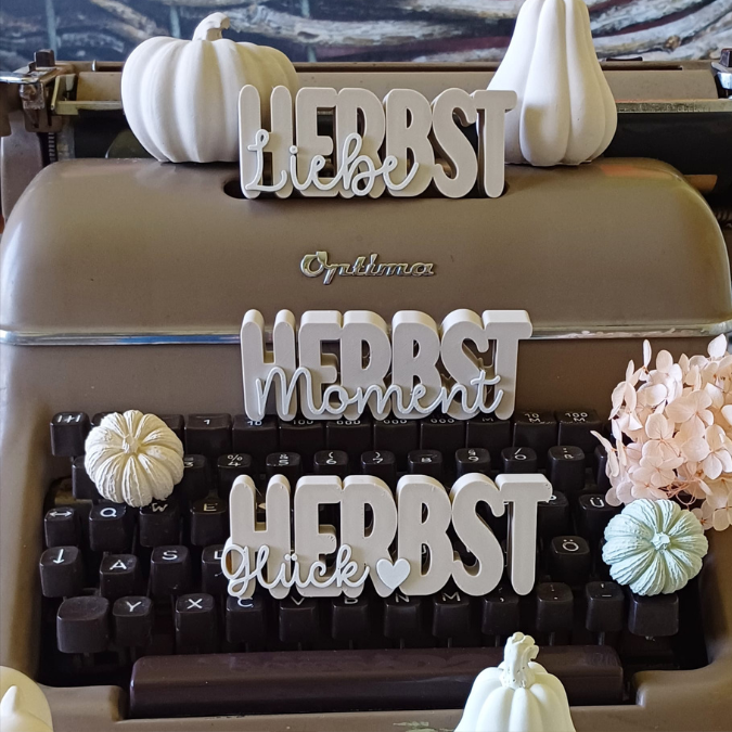 STL 3D Druck Datei 3er Set Herbst Schriftzüge Herbstglück Herbstliebe Herbstmoment 3D-Datei 3D-Druck Vorlage – Bild 9