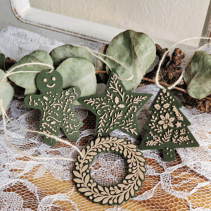 STL 3D Druck Datei Weihnachten 4er Set Anhänger Geschenkanhänger Baumanhänger Lebkuchenman Stern 3D-Datei 3D-Druck Vorlage