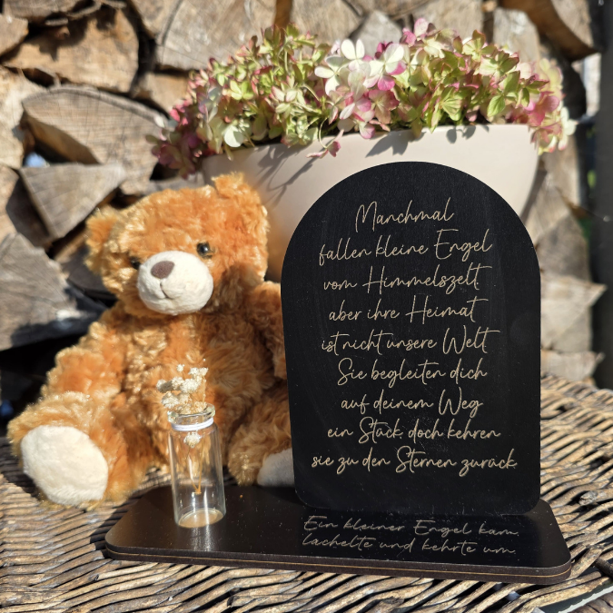 SVG Laserdatei Aufsteller für Sternenkinder Trauer Beerdigung Kind im Himmel 3 mm 4 mm SVG Datei – Bild 4