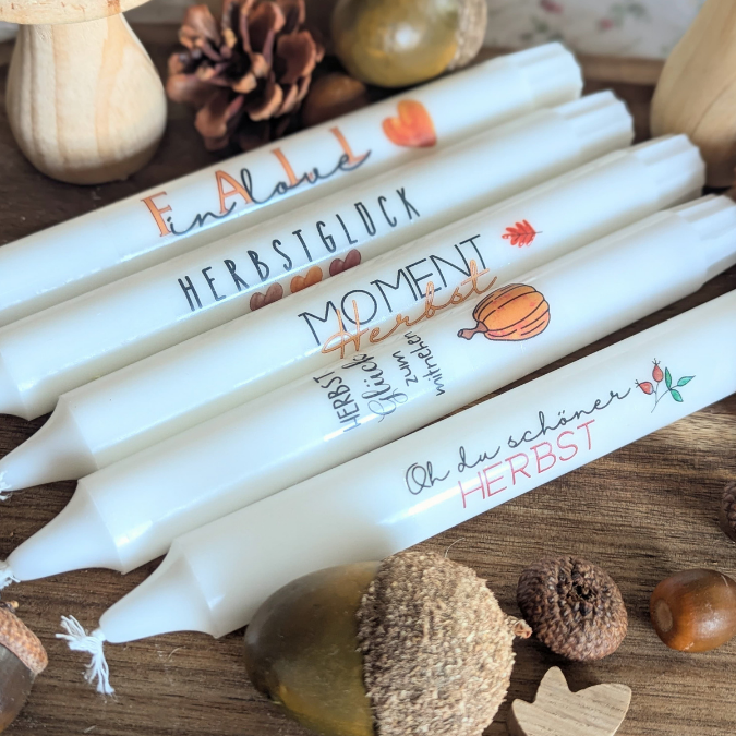 Herbst bunt PDF Kerzen Tattoo Vorlage A4 Kerzentattoos zum selber drucken Kerzensticker DIGITALE DATEI Kerzenfolie Kerzenvorlage – Bild 3