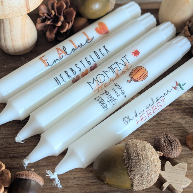 Herbst bunt PDF Kerzen Tattoo Vorlage A4 Kerzentattoos zum selber drucken Kerzensticker DIGITALE DATEI Kerzenfolie Kerzenvorlage – Bild 4