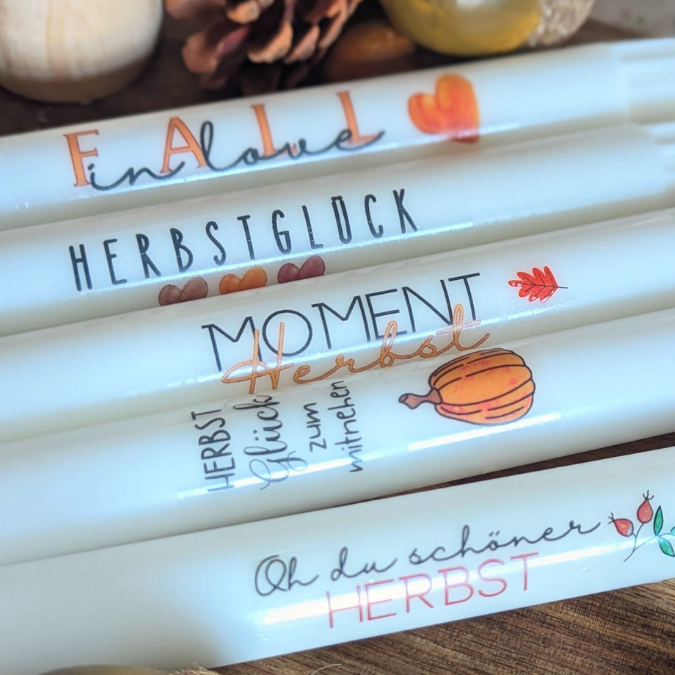Herbst bunt PDF Kerzen Tattoo Vorlage A4 Kerzentattoos zum selber drucken Kerzensticker DIGITALE DATEI Kerzenfolie Kerzenvorlage – Bild 2