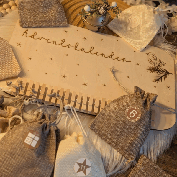 4 Designs Adventskalender SVG Laser Datei Skandi für Kinder und Erwachsene Boho Scandi Kalender Diy Balerina Vogel  Weihnachtshäuschen Haus Schneekugel – Bild 26