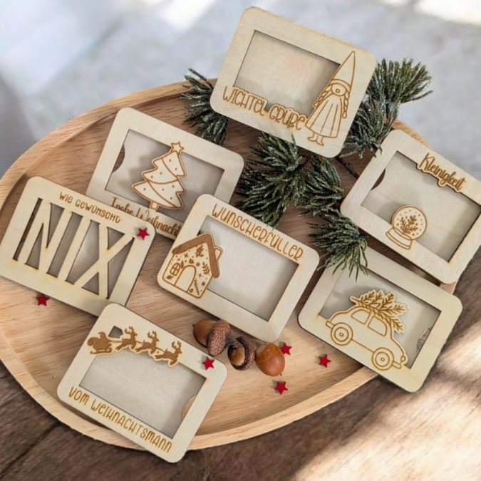 Laserdatei Verpackung für Gutscheinkarten Gutscheine 12 Designs Geld Weihnachten Nikolaus Christkind Geldgeschenk Wunschgutschein SVG Datei – Bild 26