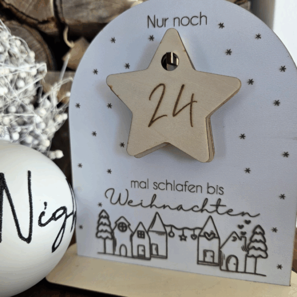 3 Designs SVG Laser Datei Weihnachten Countdown Weihnachtscountdown Weihnachtstafel 3mm Nussknacker Ballerina Skandi russische Weihnacht – Bild 8
