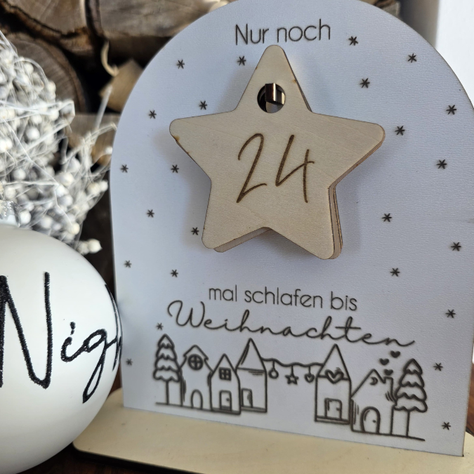 SVG Laser Datei Weihnachten 3 Designs Countdown Weihnachtscountdown Weihnachtstafel 3mm Nussknacker Ballerina Skandi russische Weihnacht – Bild 9