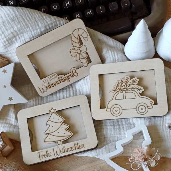 12 Designs Laserdatei Verpackung für Gutscheinkarten Gutscheine Geld Weihnachten Nikolaus Christkind Geldgeschenk Wunschgutschein SVG Datei – Bild 16