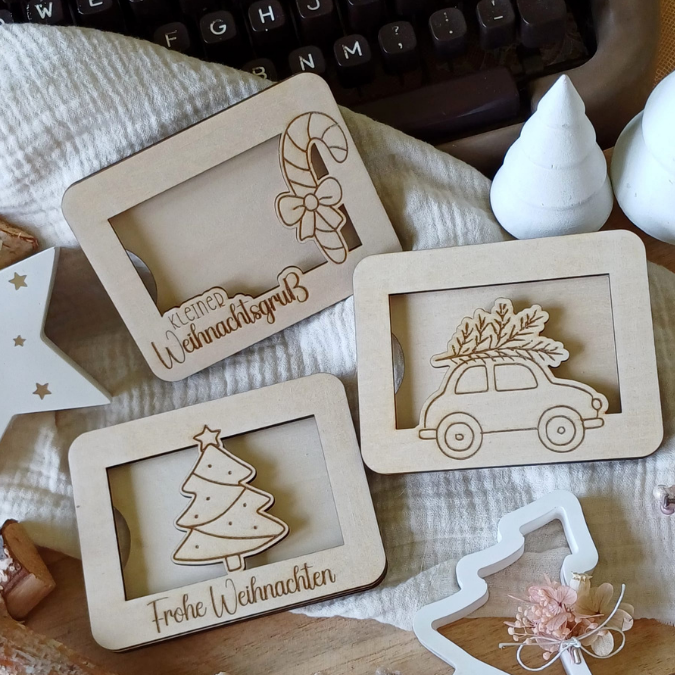 Laserdatei Verpackung für Gutscheinkarten Gutscheine 12 Designs Geld Weihnachten Nikolaus Christkind Geldgeschenk Wunschgutschein SVG Datei – Bild 16