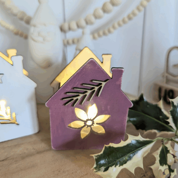 SVG Laserdatei 6 Designs Häuser Mini Haus zum füllen mit Blumen, Geld oder Ballonlicht Weihnachten Winter Mitbringsel SVG-Datei – Bild 17