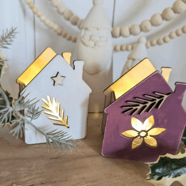 SVG Laserdatei 6 Designs Häuser Mini Haus zum füllen mit Blumen, Geld oder Ballonlicht Weihnachten Winter Mitbringsel SVG-Datei – Bild 18