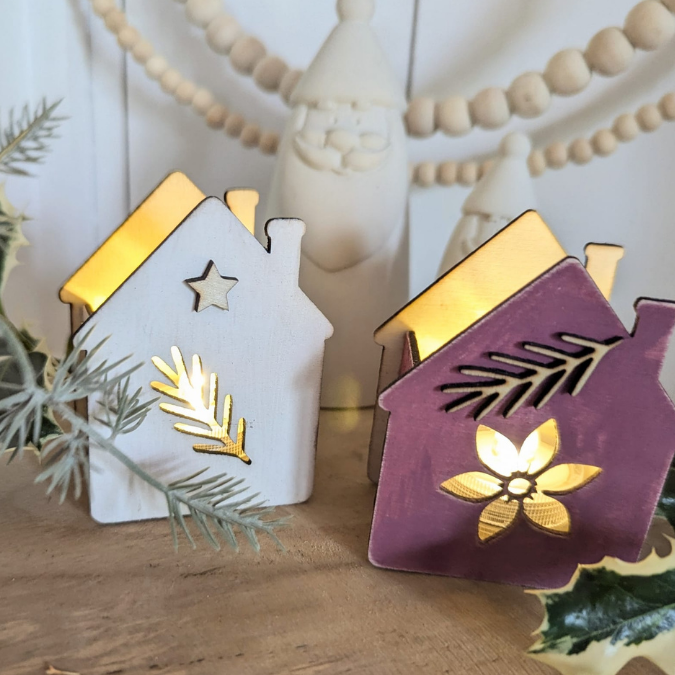SVG Laserdatei 6 Designs Häuser Mini Haus zum füllen mit Blumen, Geld oder Ballonlicht Weihnachten Winter Mitbringsel SVG-Datei – Bild 18