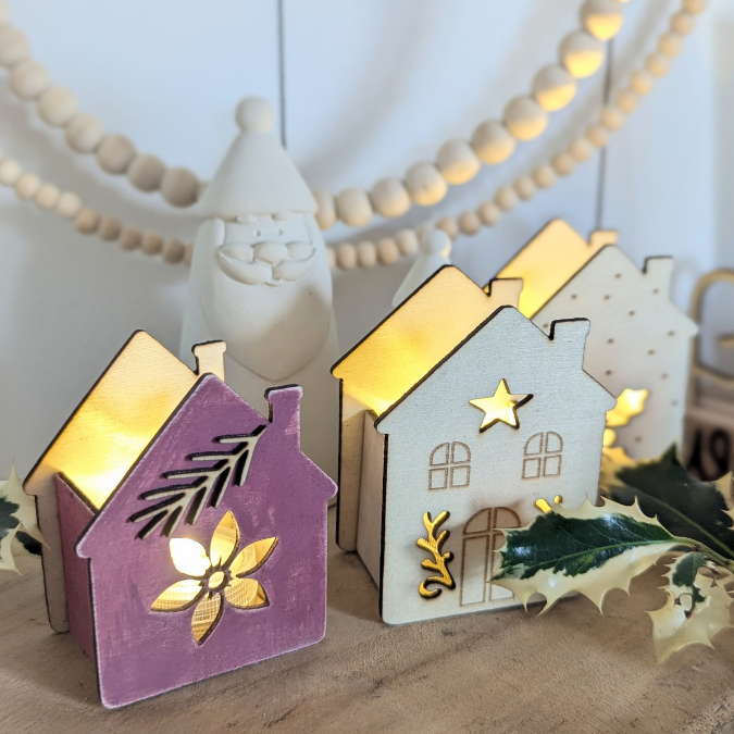 SVG Laserdatei 6 Designs Häuser Mini Haus zum füllen mit Blumen, Geld oder Ballonlicht Weihnachten Winter Mitbringsel SVG-Datei – Bild 5
