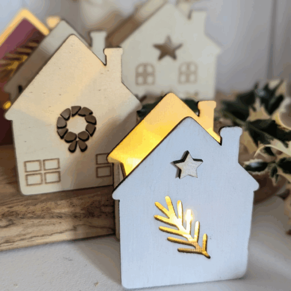 SVG Laserdatei 6 Designs Häuser Mini Haus zum füllen mit Blumen, Geld oder Ballonlicht Weihnachten Winter Mitbringsel SVG-Datei – Bild 8
