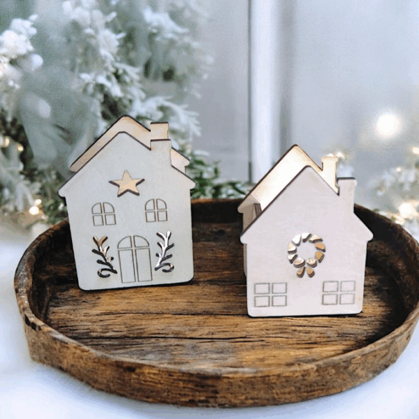 SVG Laserdatei 6 Designs Häuser Mini Haus zum füllen mit Blumen, Geld oder Ballonlicht Weihnachten Winter Mitbringsel SVG-Datei – Bild 11