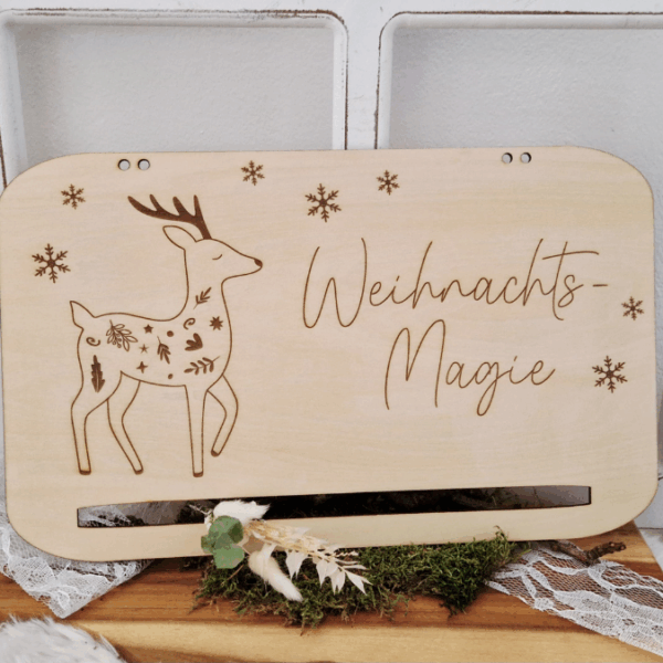 4 Designs Adventskalender SVG Laser Datei Skandi für Kinder und Erwachsene Boho Scandi Kalender Diy Balerina Vogel  Weihnachtshäuschen Haus Schneekugel – Bild 7
