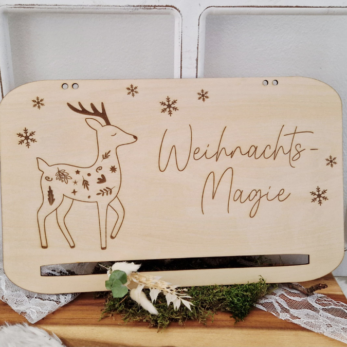 4 Designs Adventskalender SVG Laser Datei Skandi für Kinder und Erwachsene Boho Scandi Kalender Diy Balerina Vogel Weihnachtshäuschen Haus Schneekugel – Bild 7