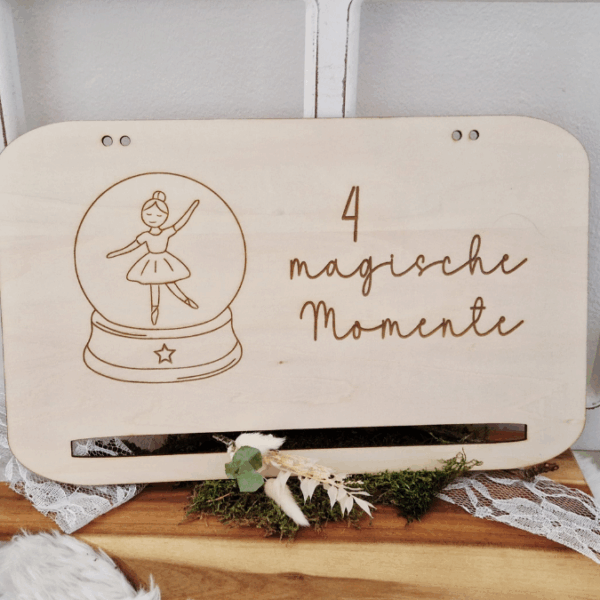 4 Designs Adventskalender SVG Laser Datei Skandi für Kinder und Erwachsene Boho Scandi Kalender Diy Balerina Vogel  Weihnachtshäuschen Haus Schneekugel – Bild 10