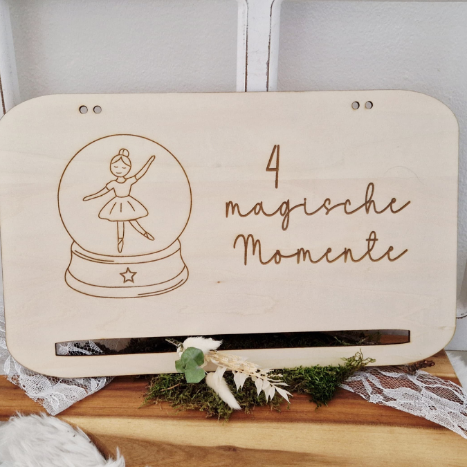 4 Designs Adventskalender SVG Laser Datei Skandi für Kinder und Erwachsene Boho Scandi Kalender Diy Balerina Vogel Weihnachtshäuschen Haus Schneekugel – Bild 10