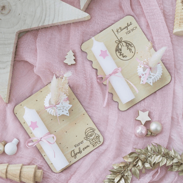 6 Designs Laserdatei Halter für Kerzen, Kerzenständer Geld Verpackung für Gutscheine Kleinigkeiten Weihnachten Nikolaus Christkind SVG Datei – Bild 4