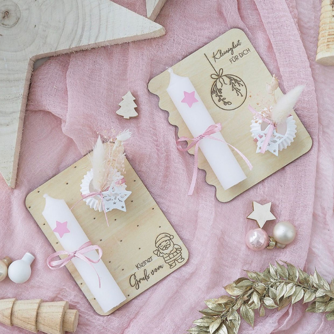 6 Designs Laserdatei Halter für Kerzen, Kerzenständer Geld Verpackung für Gutscheine Kleinigkeiten Weihnachten Nikolaus Christkind SVG Datei – Bild 4