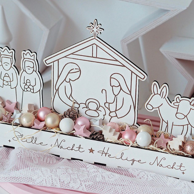 Krippe mit Box zum beleuchten 3mm und 4mm Minikrippe SVG Laser Datei Weihnachten Heilige Nacht Krippenkulisse Weihnachtsdeko Weihnachten – Bild 7