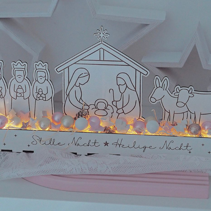 Krippe mit Box zum beleuchten 3mm und 4mm Minikrippe SVG Laser Datei Weihnachten Heilige Nacht Krippenkulisse Weihnachtsdeko Weihnachten – Bild 11
