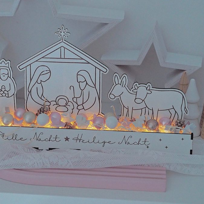 Krippe mit Box zum beleuchten 3mm und 4mm Minikrippe SVG Laser Datei Weihnachten Heilige Nacht Krippenkulisse Weihnachtsdeko Weihnachten – Bild 13