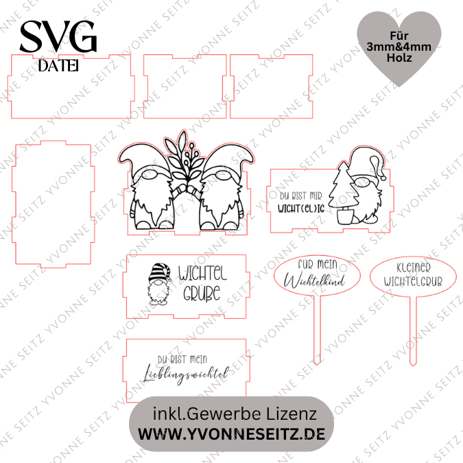3mm und 4mm Wichtelbox Geschenkbox für Kleinigkeiten Wichtel Wichtelgeschenk SVG Laser Datei Weihnachten Wichtelidee Geschenkidee wichtelig – Bild 2