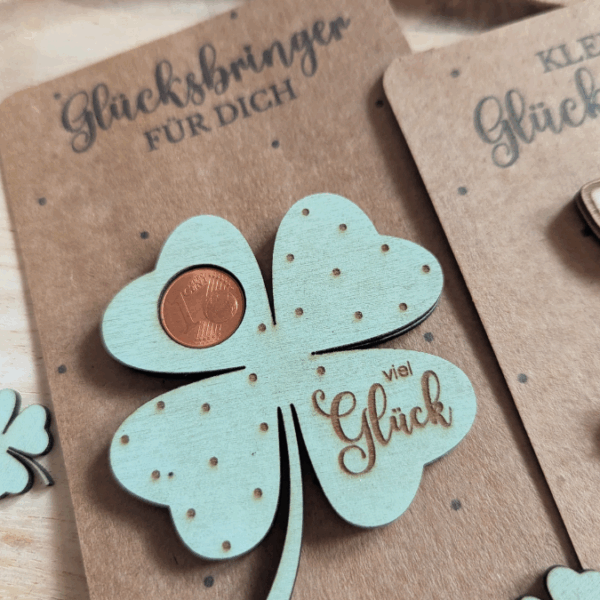 PRINT DRUCKVORLAGE PDF Verpackung Kleinigkeiten Geschenkkarte 2 Designs in der Tüte Glücksbringer Printable zum ausdrucken Glück to go Inlay – Bild 5