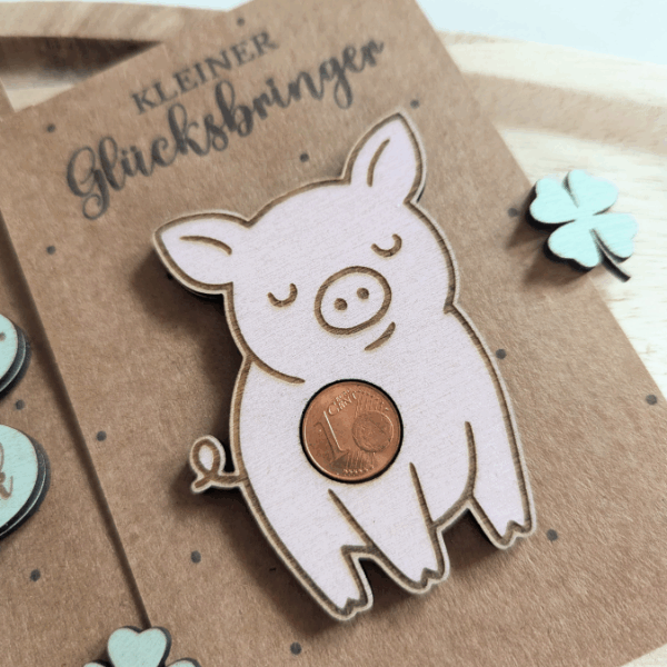 PRINT DRUCKVORLAGE PDF Verpackung Kleinigkeiten Geschenkkarte 2 Designs in der Tüte Glücksbringer Printable zum ausdrucken Glück to go Inlay – Bild 6