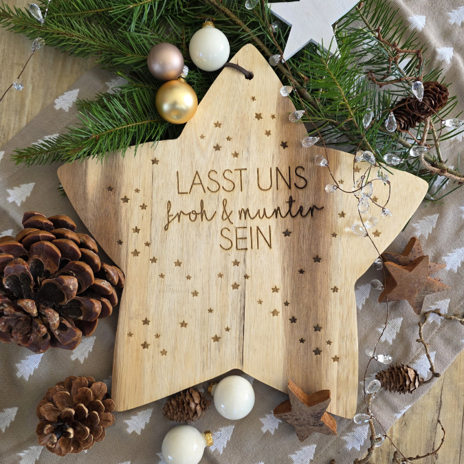 Weihnachten SVG Laser Datei Gravur Weihnachtsdatei Laserdatei Plotterdatei Weihnachtsgravuren Lasst uns froh und munter sein Advent – Bild 4