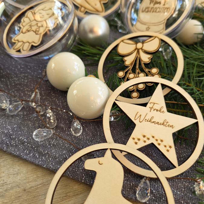 24 Acrylkugel Einleger 24 verschiedene Designs und 4 Außenkränze Inlay für Baumkugeln Christbaumkugeln Acrylkugeln zum aufhängen Laserdatei skalierbar – Bild 14