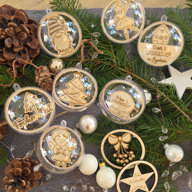 24 Acrylkugel Einleger 24 verschiedene Designs und 4 Außenkränze Inlay für Baumkugeln Christbaumkugeln Acrylkugeln zum aufhängen Laserdatei skalierbar – Bild 18