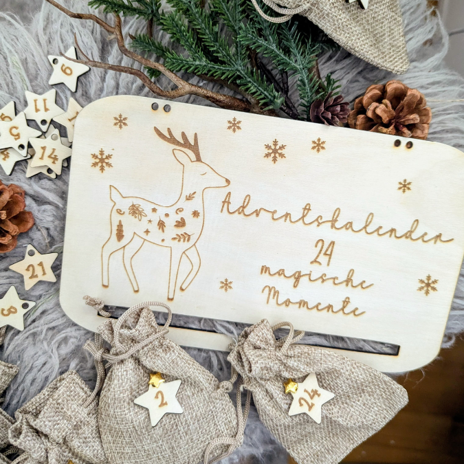 4 Designs Adventskalender SVG Laser Datei Skandi für Kinder und Erwachsene Boho Scandi Kalender Diy Balerina Vogel Weihnachtshäuschen Haus Schneekugel – Bild 36