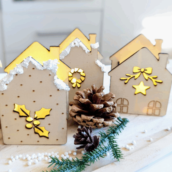 SVG Laserdatei 6 Designs Häuser Mini Haus zum füllen mit Blumen, Geld oder Ballonlicht Weihnachten Winter Mitbringsel SVG-Datei – Bild 24
